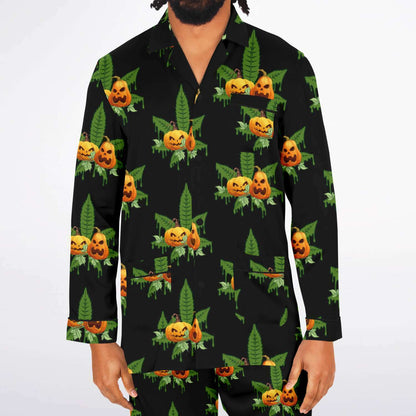 Fellas Halloween Pumpkin Satin Pajamas