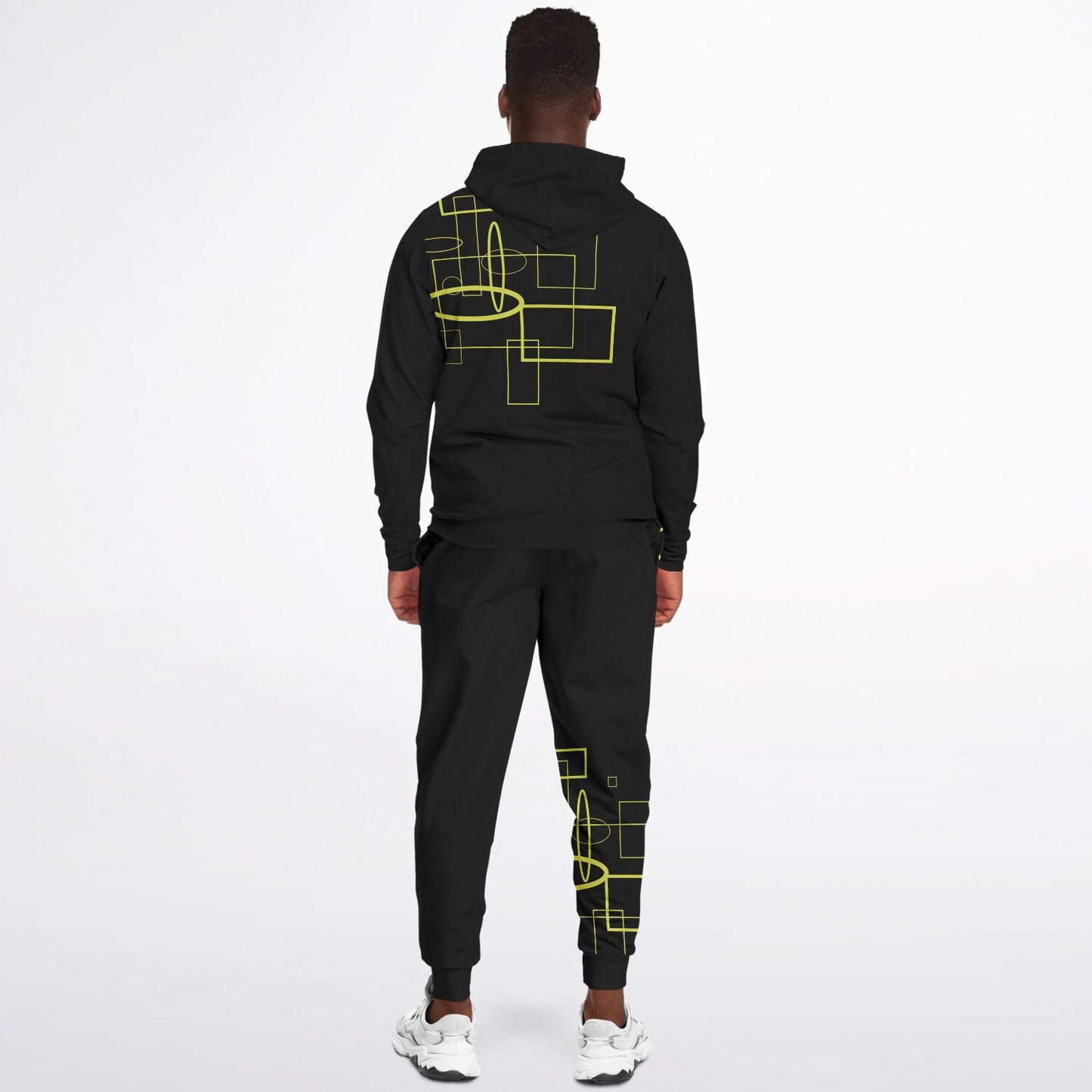 Fellas Black n Gold Abstract Hoodie Jogger Set