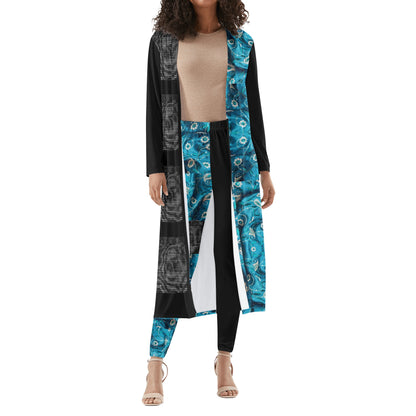 Tpaise Long Sleeve Cardigan and Leggings Set 2pcs