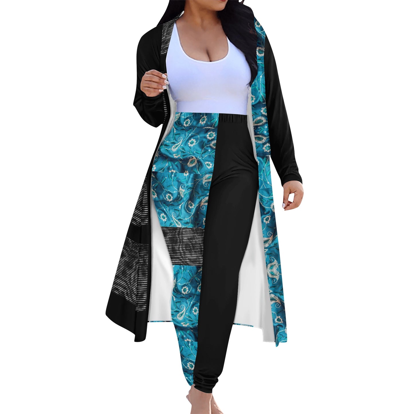 Tpaise Long Sleeve Cardigan and Leggings Set 2pcs