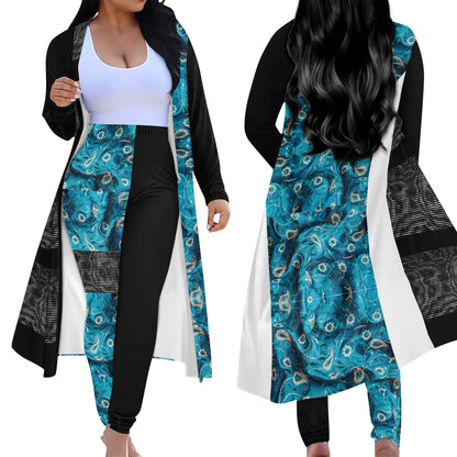 Tpaise Long Sleeve Cardigan and Leggings Set 2pcs