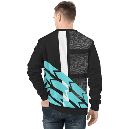 Teal Abstract Crewneck Sweater