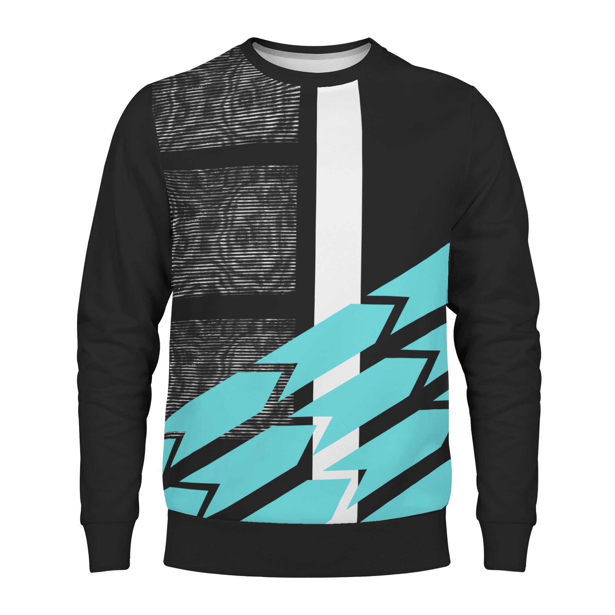 Teal Abstract Crewneck Sweater