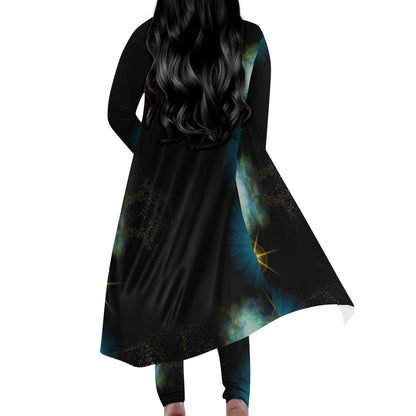 Galaxy Burst Long Sleeve Cardigan and Leggings Set 2pcs