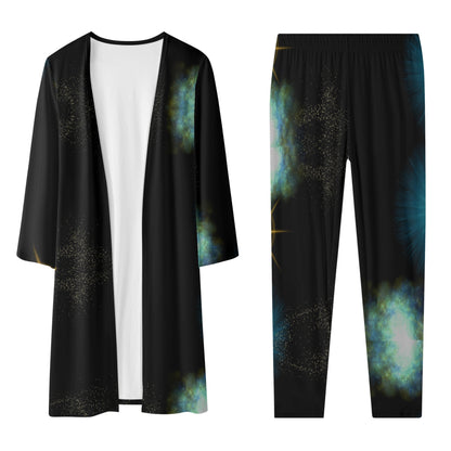 Galaxy Burst Long Sleeve Cardigan and Leggings Set 2pcs