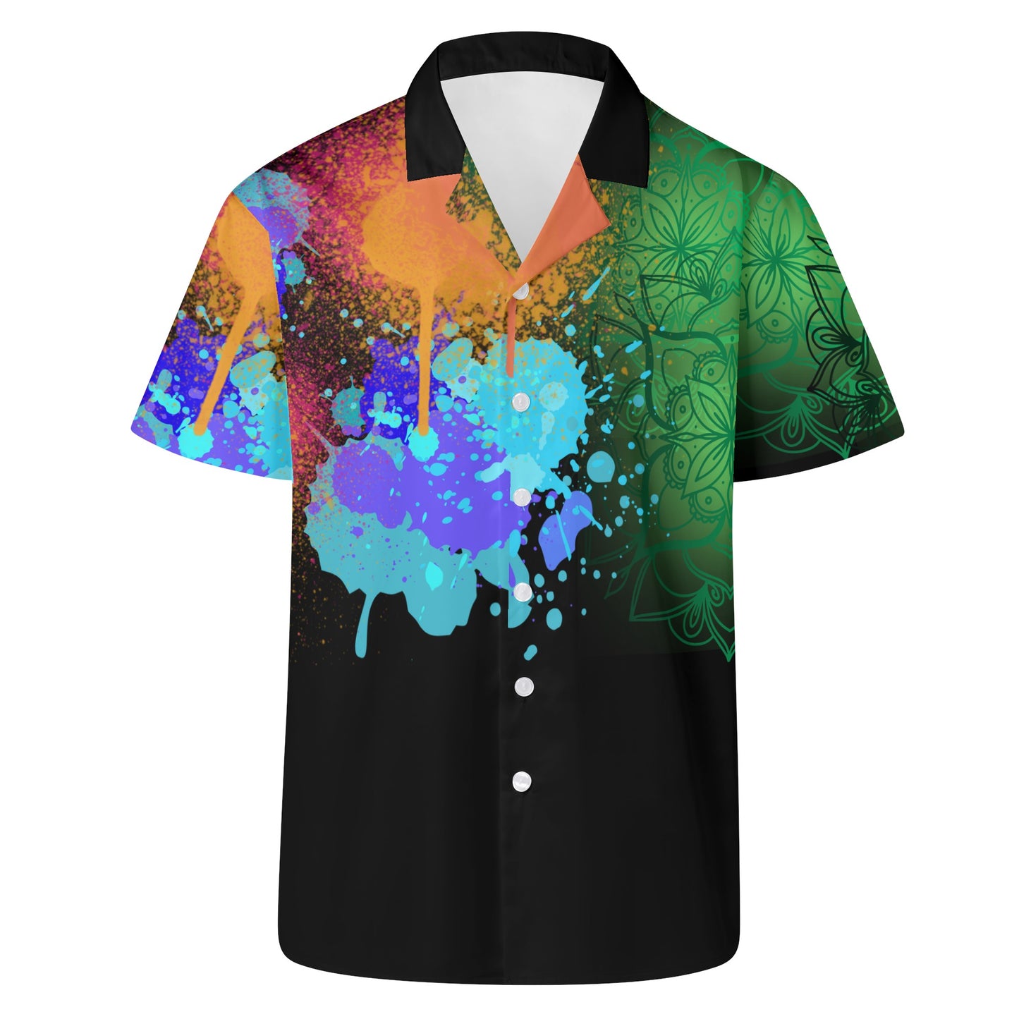 Painted Floral Black Casual Shirt