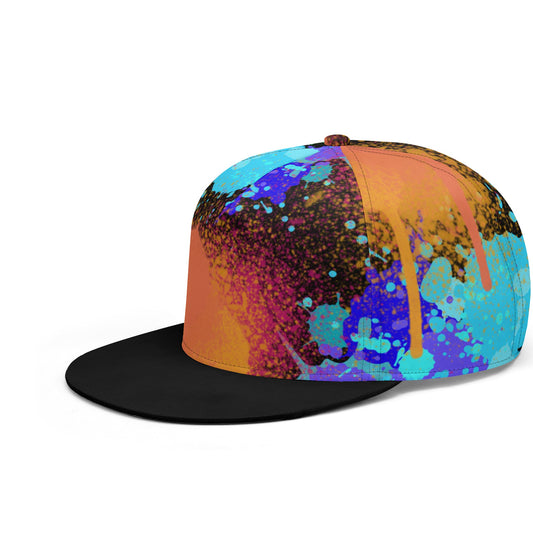 Painted Floral Blk Snapback