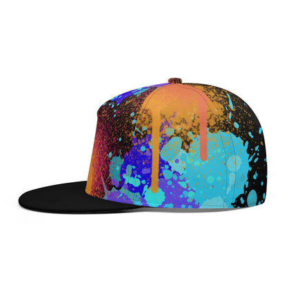 Painted Floral Blk Snapback