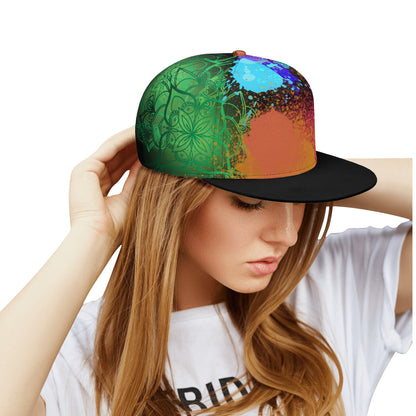 Painted Floral Blk Snapback