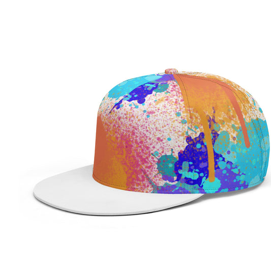 Painted Floral White Snapback