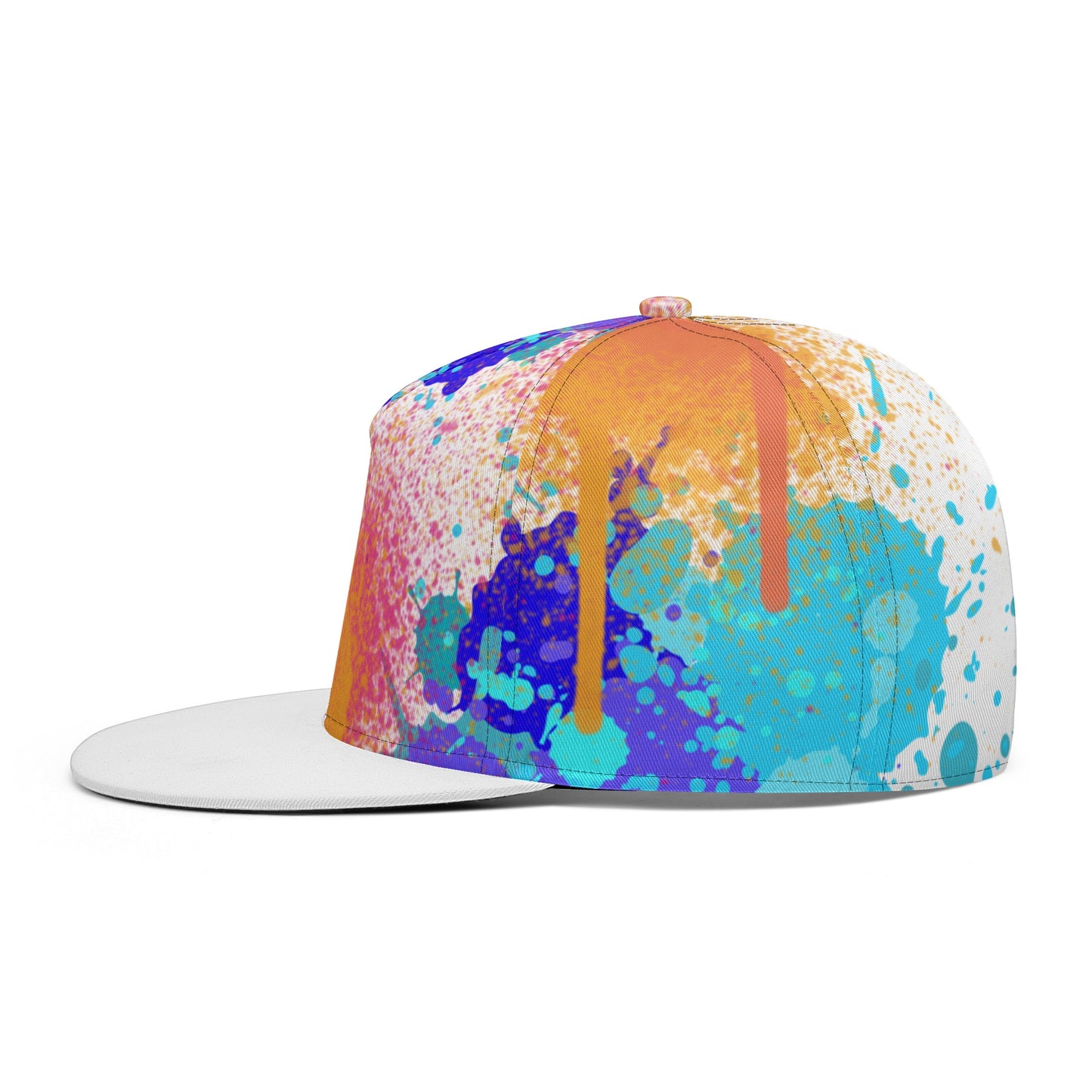 Painted Floral White Snapback