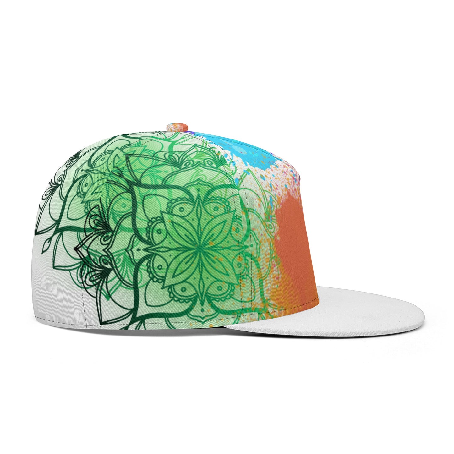 Painted Floral White Snapback