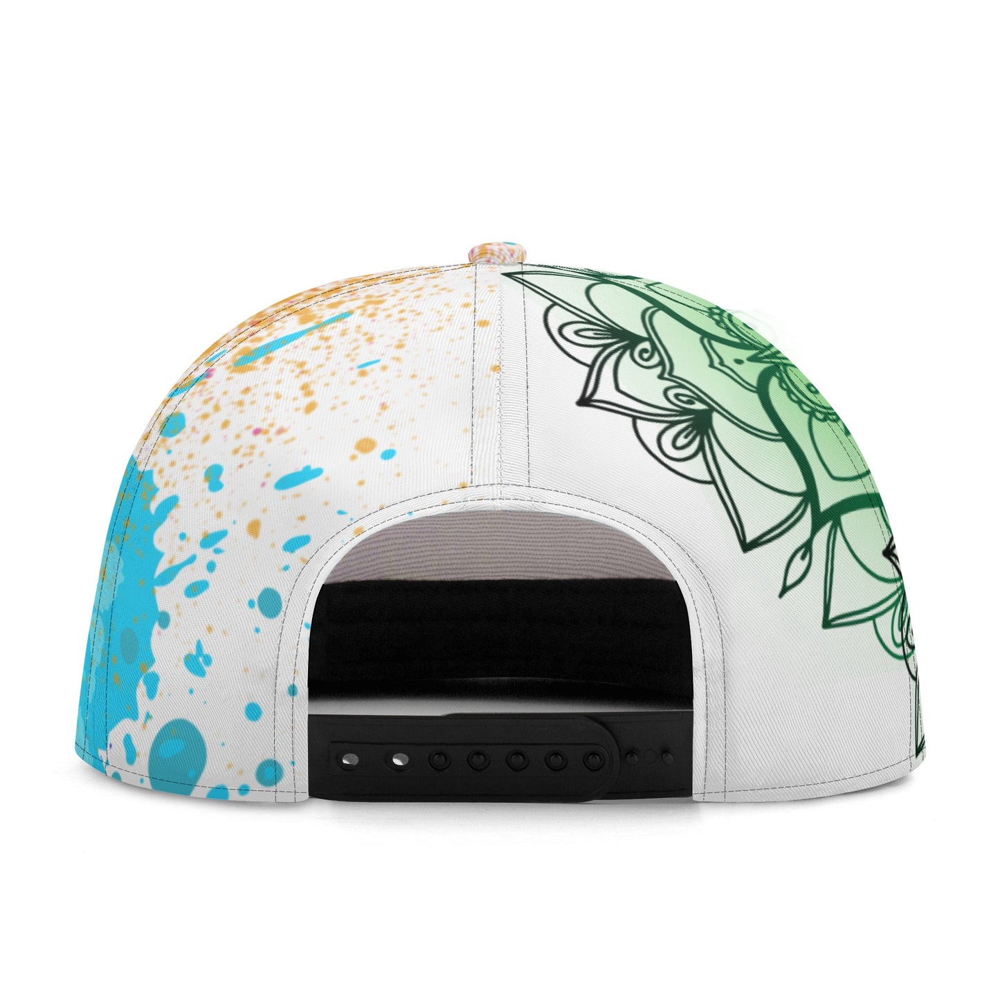 Painted Floral White Snapback