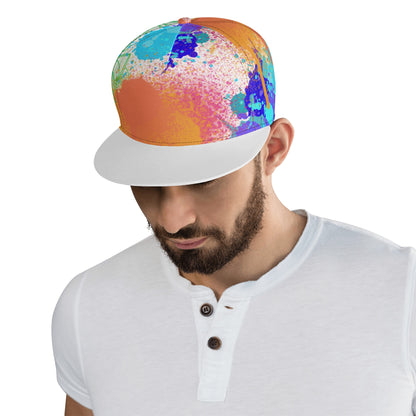 Painted Floral White Snapback