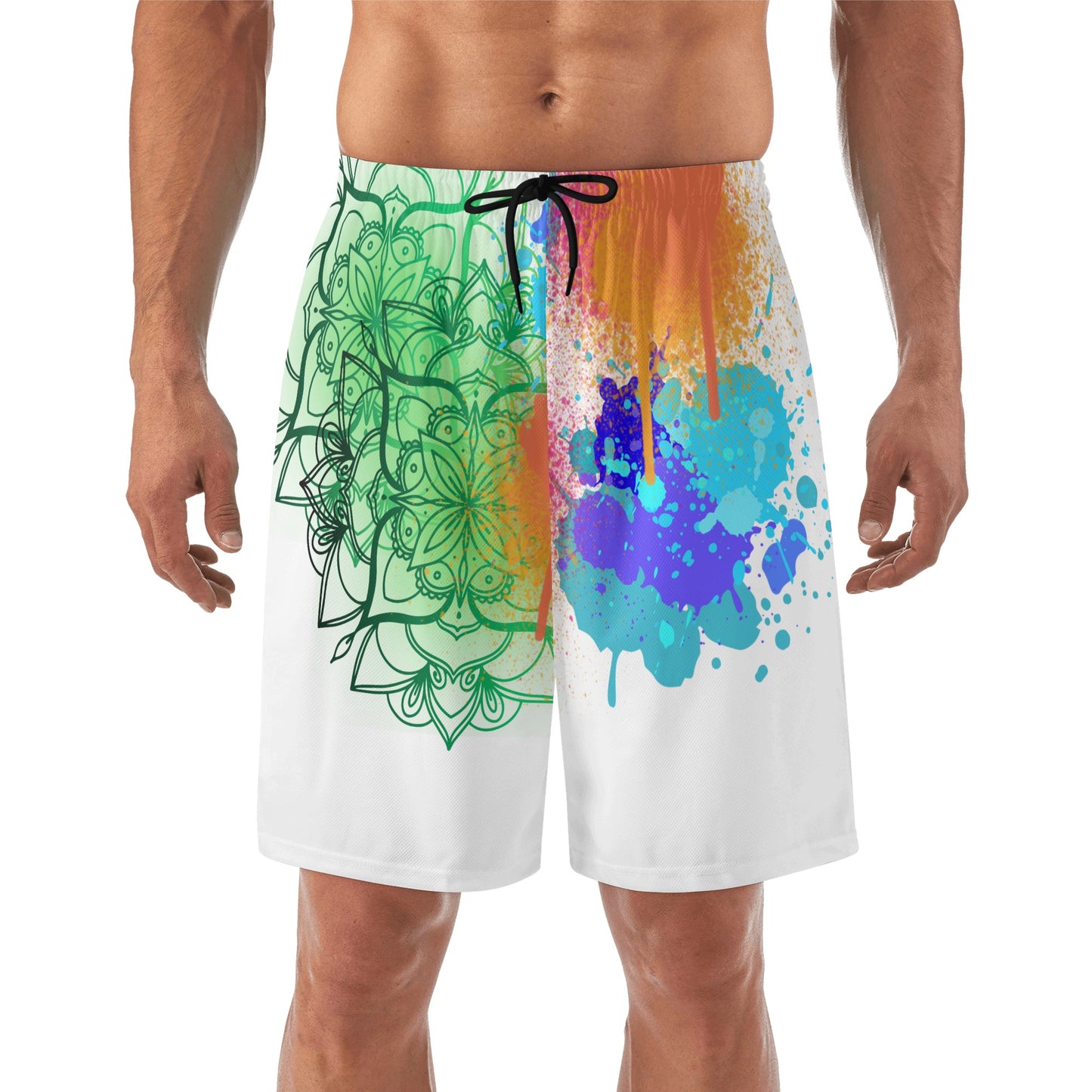 Fellas Painted Floral White Beach Shorts