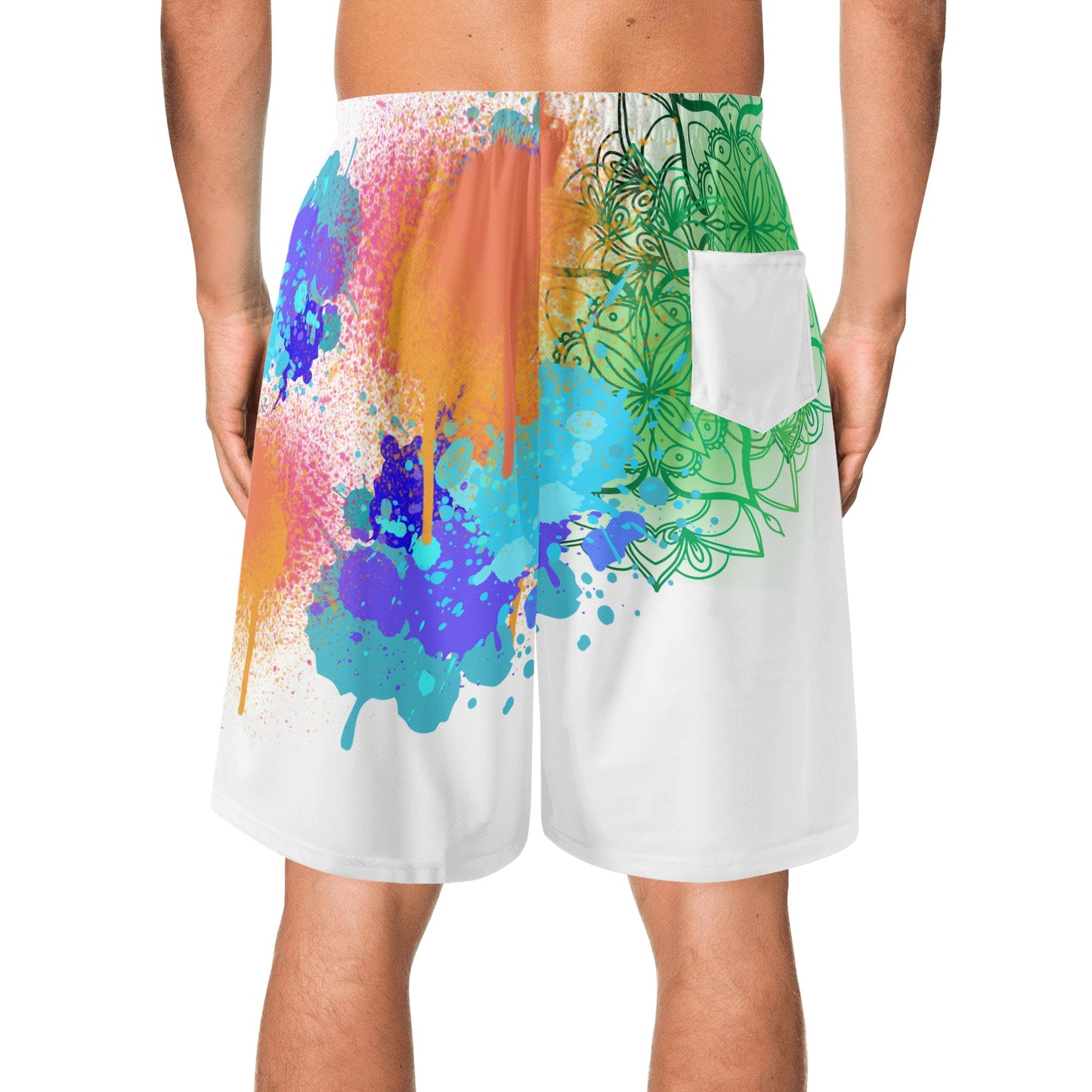 Fellas Painted Floral White Beach Shorts