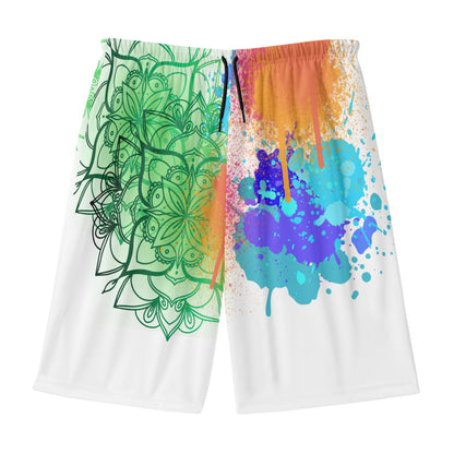 Fellas Painted Floral White Beach Shorts