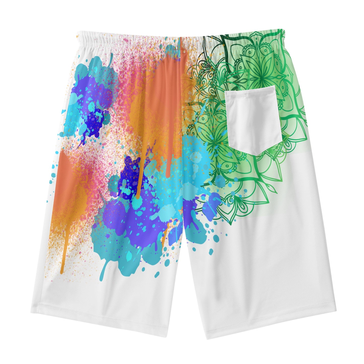 Fellas Painted Floral White Beach Shorts