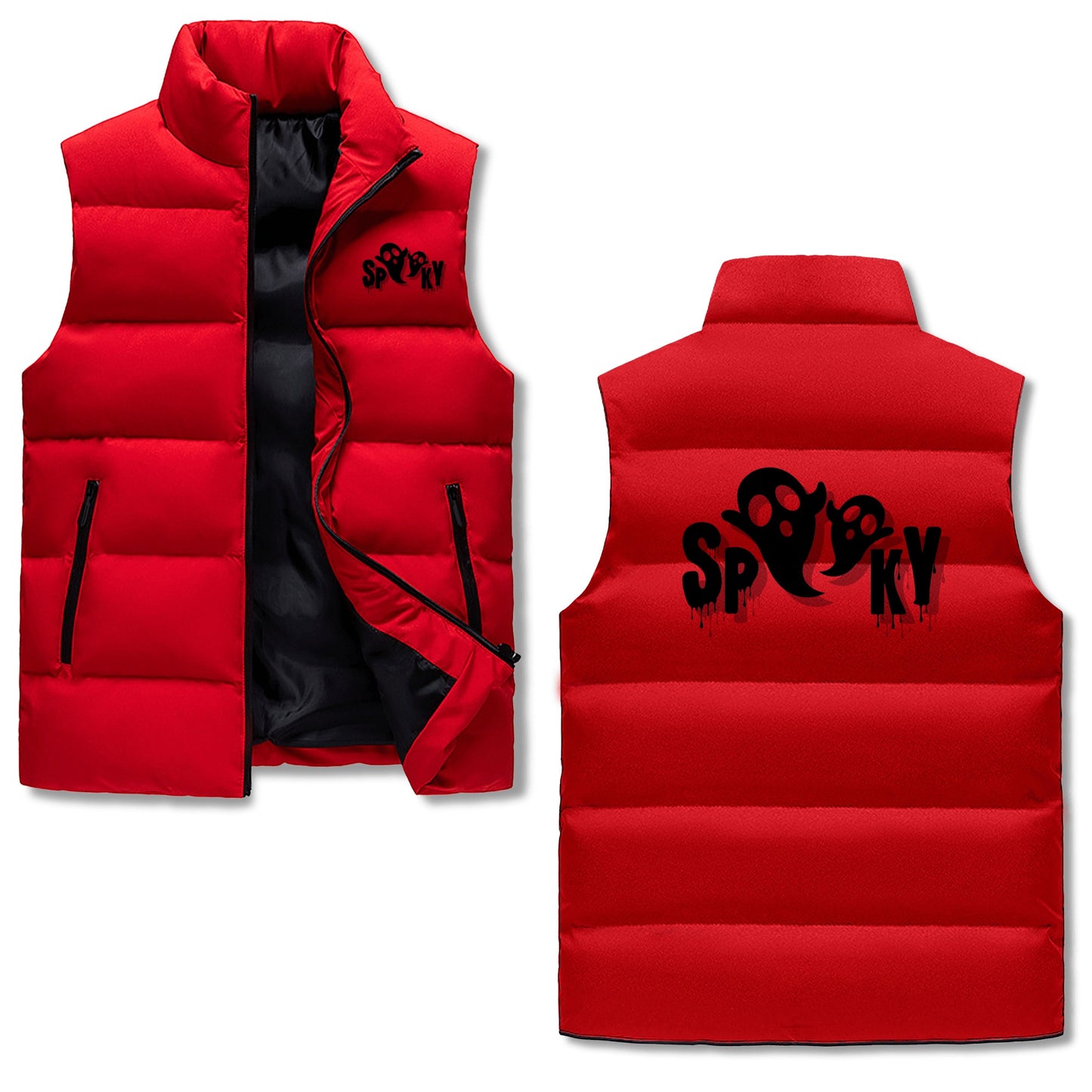 Spooky with Black Logo Puffer Vest