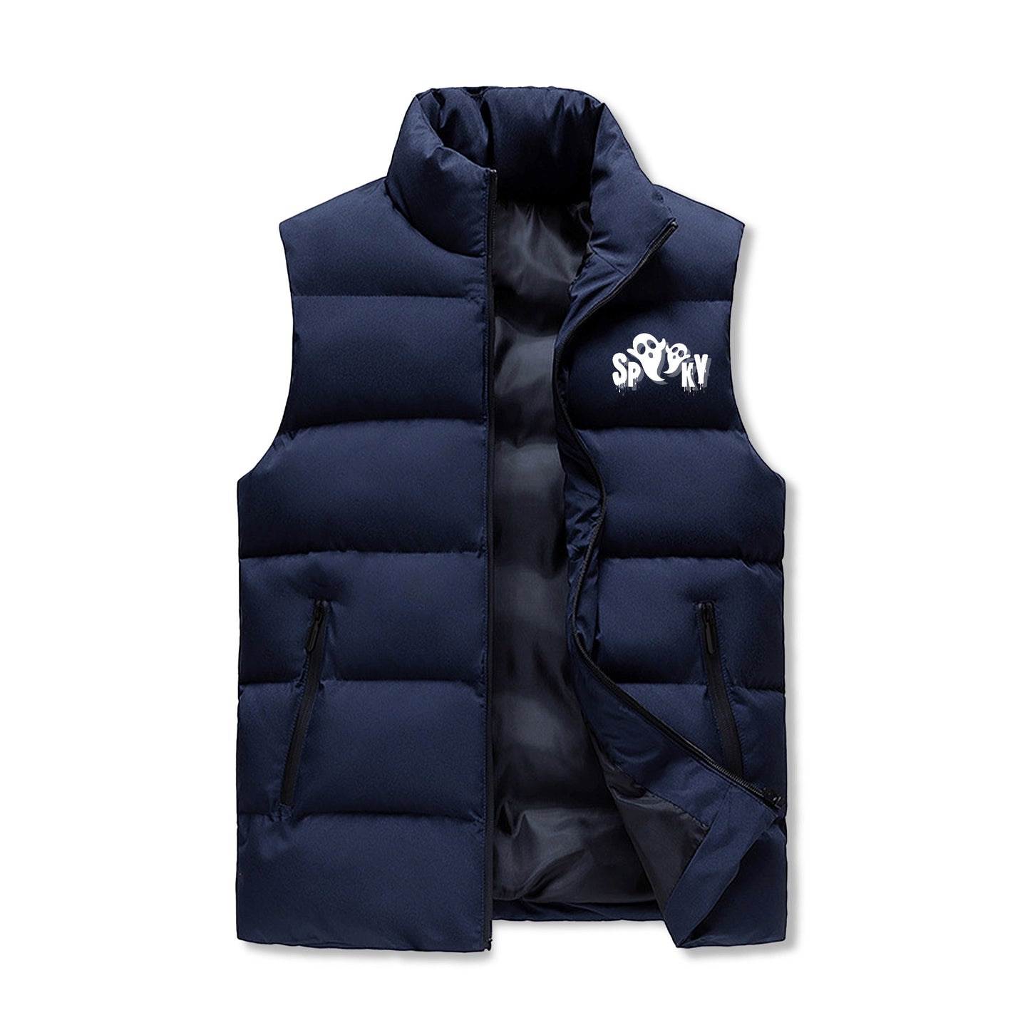 Spooky with White Logo Puffer Vest