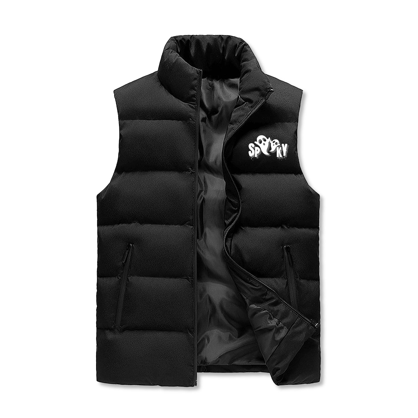 Spooky with White Logo Puffer Vest