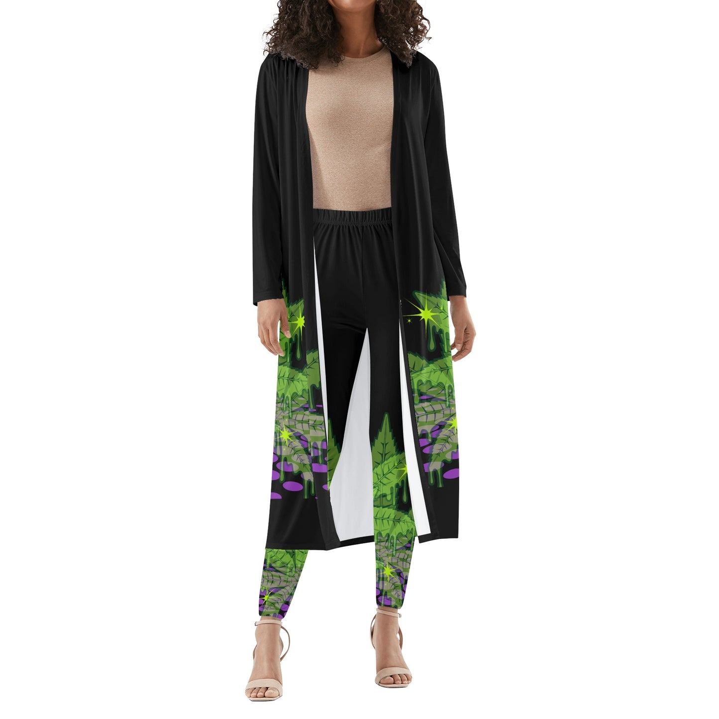 Stay High Cardigan and Leggings Set 2pcs