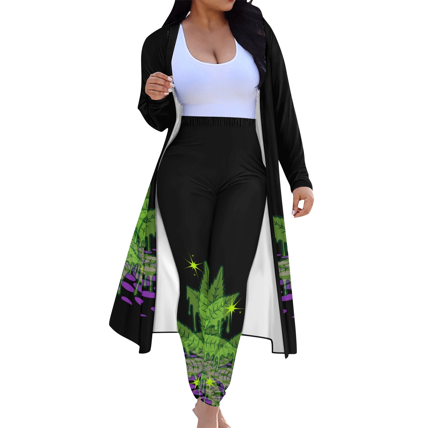 Stay High Cardigan and Leggings Set 2pcs