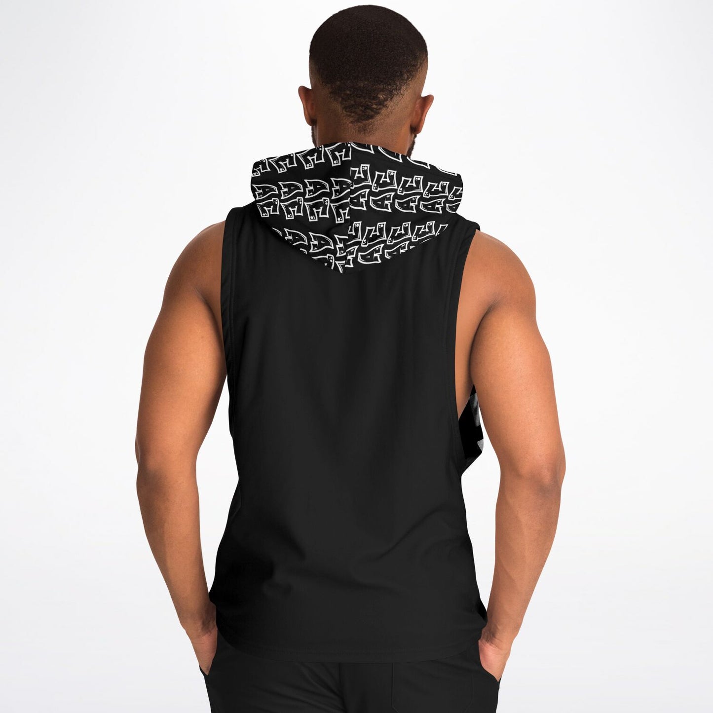 Fellas Graffiti AE Sleeveless Hoodie Blk-White