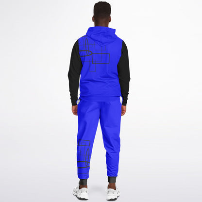 Fellas Blue Abstract Zip Hoodie Jogger Set