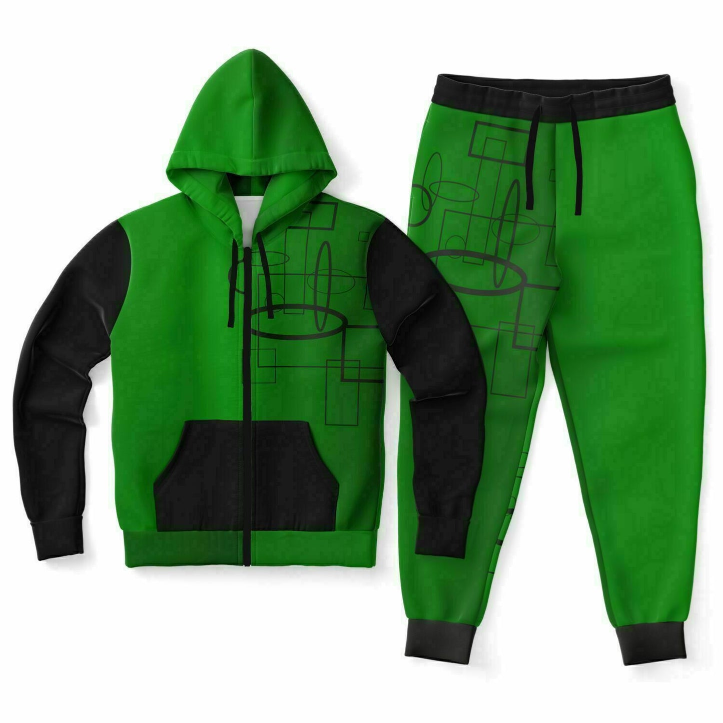 Fellas Faded Green Abstract Hoodie Jogger Set