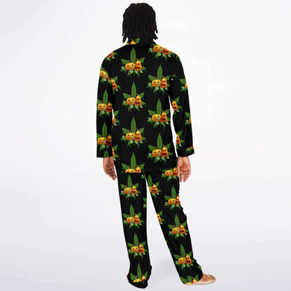 Fellas Halloween Pumpkin Satin Pajamas