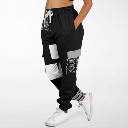 Ladies AE Graffiti Cargo Sweats BlkWht