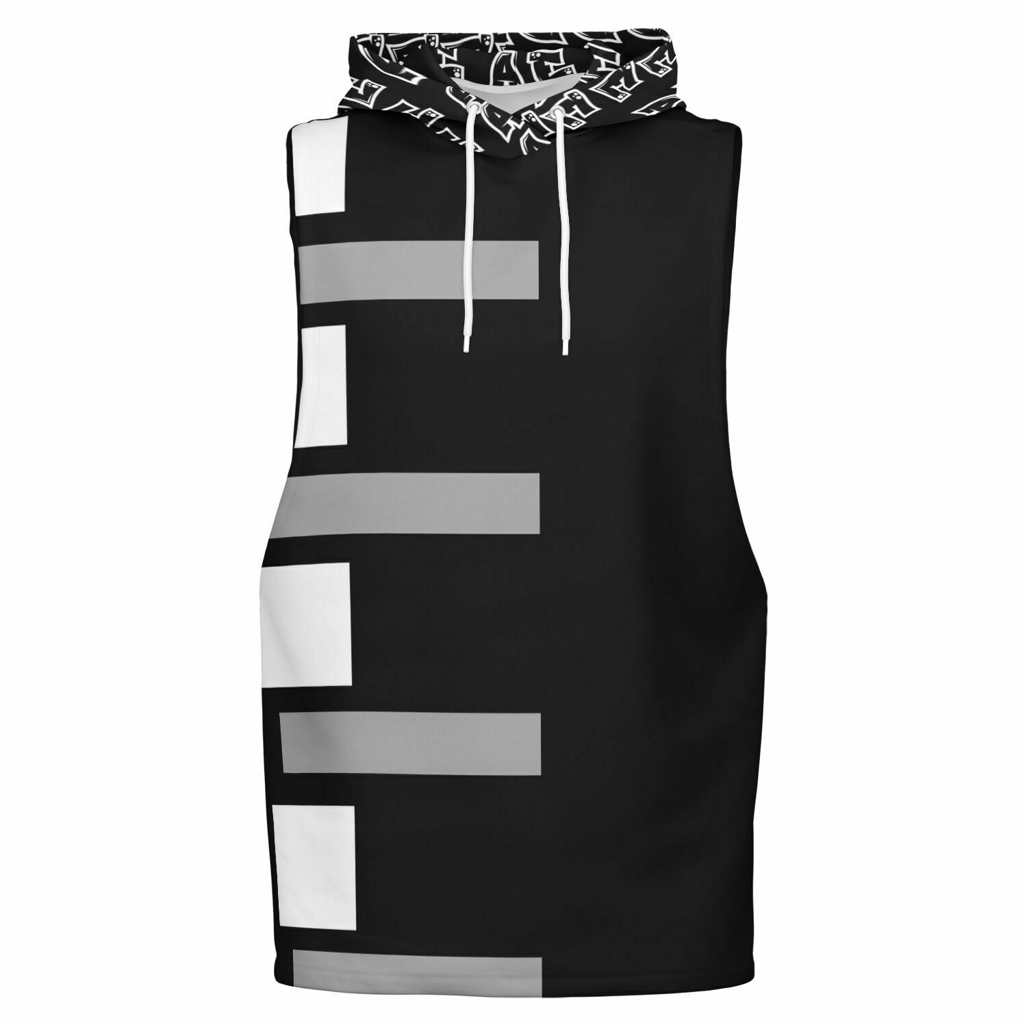 Fellas Graffiti AE Sleeveless Hoodie Blk-White