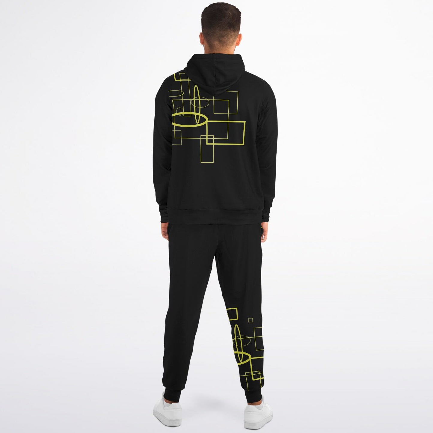 Fellas Black n Gold Abstract Hoodie Jogger Set