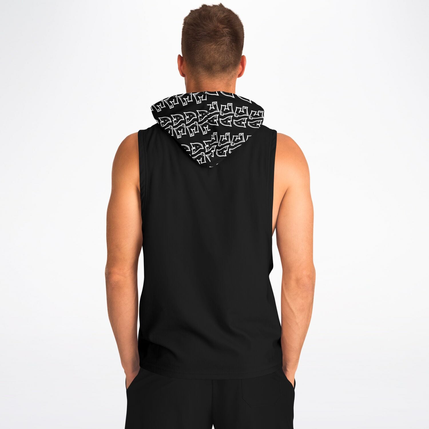 Fellas Graffiti AE Sleeveless Hoodie Blk-White